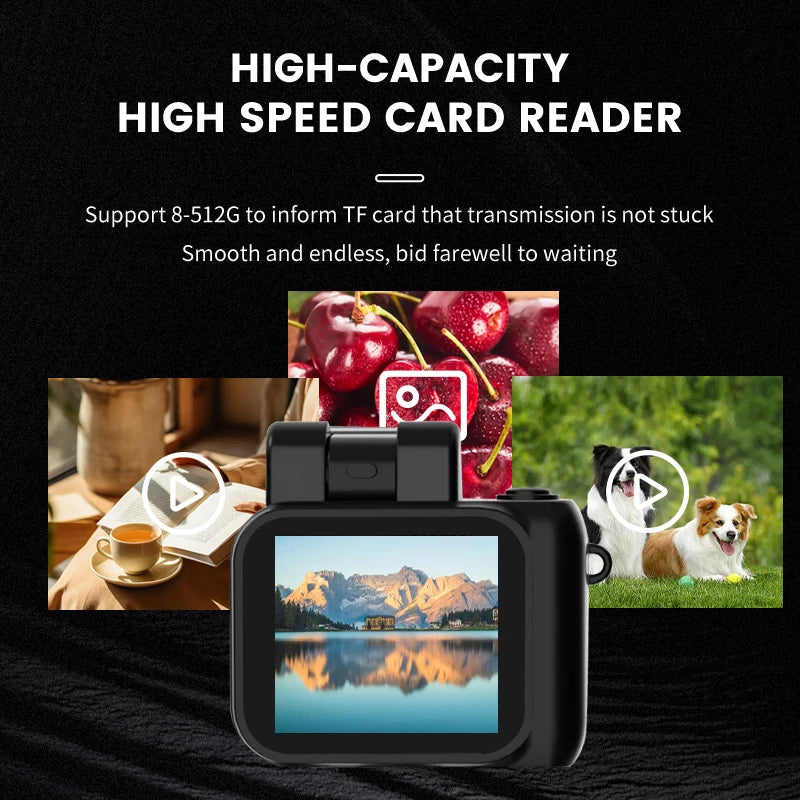 Y4000 Mini Keychain Camera with Screen HD 1080P Portable Retro Kids Cam Ultra Compact Pocket DV Video Recorder with Flash Lamp