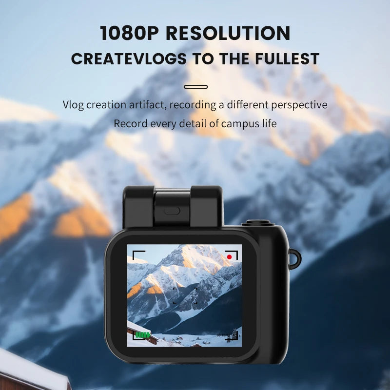 Y4000 Mini Keychain Camera with Screen HD 1080P Portable Retro Kids Cam Ultra Compact Pocket DV Video Recorder with Flash Lamp