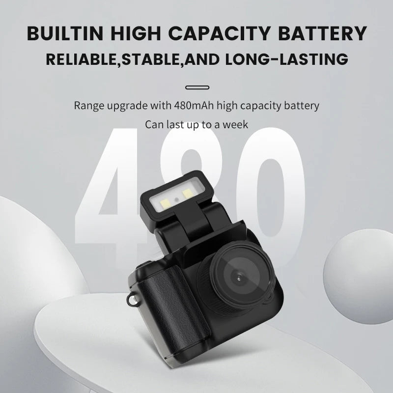 Y4000 Mini Keychain Camera with Screen HD 1080P Portable Retro Kids Cam Ultra Compact Pocket DV Video Recorder with Flash Lamp